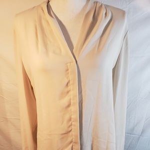 Violet & Cliare Cream Button Down Blouse XL